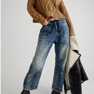 We The Free Moxie Pull-On Barrel Jeans Size 28 EUC